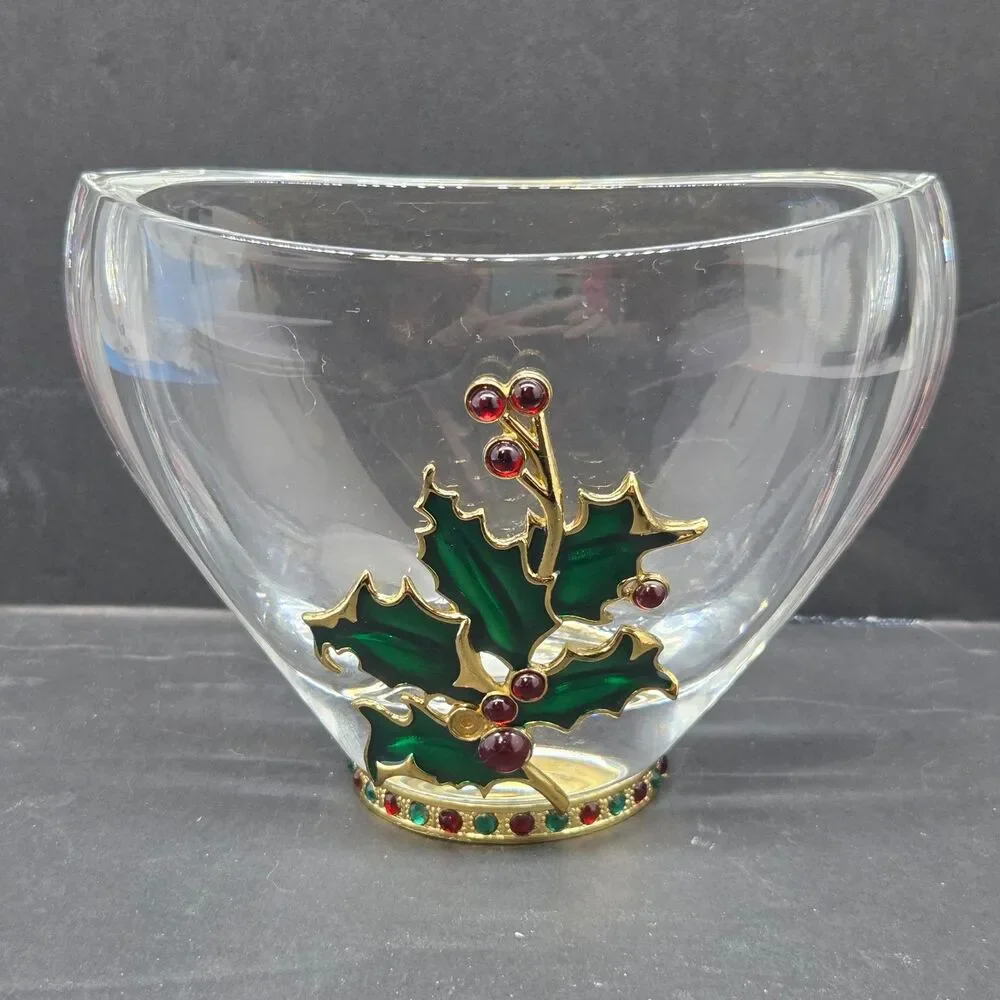 Teleflora Fine Bohemian 24% Lead Crystal 4 1/4"T X 5 1/2"L X 2 3/4"W Dish Vase - Picture 5 of 13